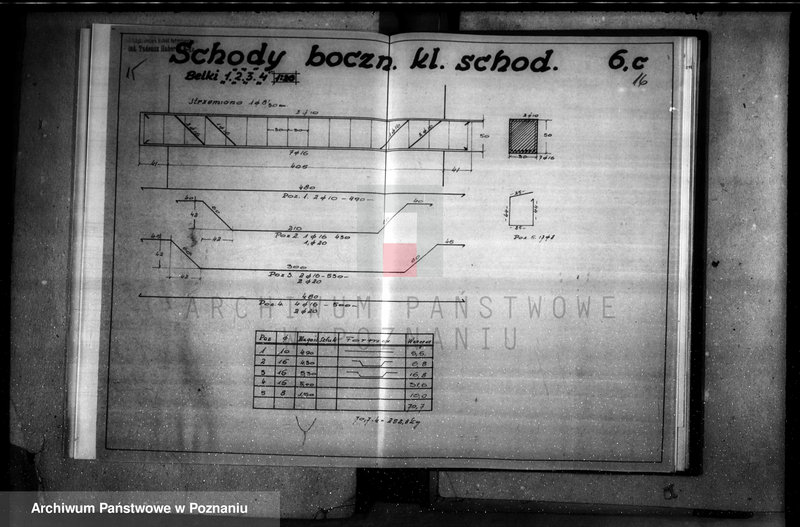 Obraz 12 z jednostki "Rysunki konstrukcyjne do obliczenia statycznego konstrukcji i żelbetonowych przy przebudowie budynku administracyjnego fabryki maszyn H. Cegielski S. A. Poznań Oddział w Rzeszowie"