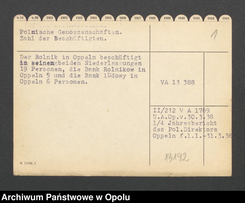 Obraz 3 z jednostki "Polnische Genossenschaften. Zahl der Beschäftiten"