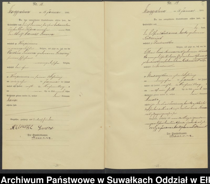 image.from.unit.number "Geburts-Haupt-Register des Königlich Preussischen Standes-Amtes Landgemeinde Marggrabowa Kreis Oletzko"