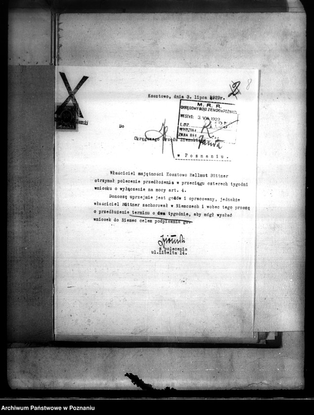 Obraz 14 z jednostki "Majątek Kosztowo powiatu wyrzyskiego wyłączenie z art. 4/5 ustawy o wykonaniu reformy rolnej Helmut Buettner"