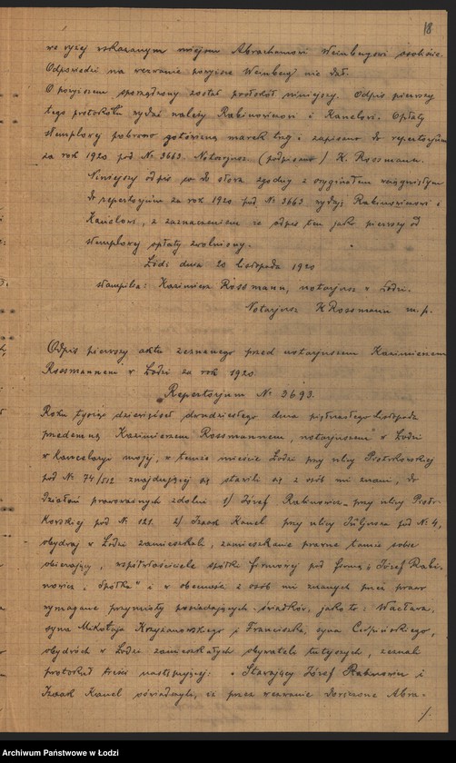 Obraz 20 z jednostki "„Józef Rabinowicz i s-ka” – wyrób i sprzedaż przędzy"