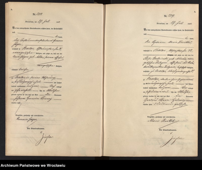 image.from.unit.number "Geburts-Haupt-Register Breslau I 1902 Band 6"