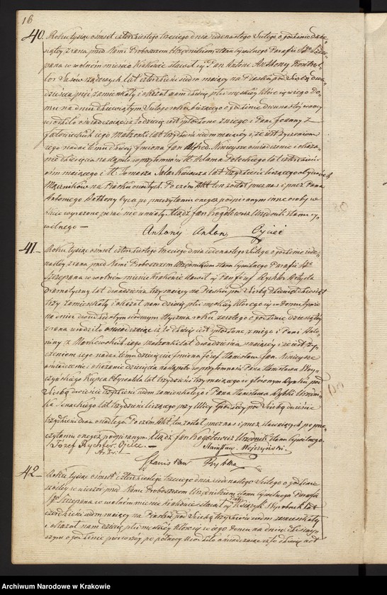image.from.unit.number "Akta Urodzenia, Uznania i Przysposobienia Parafii S Szczepana w Krakowie na Piasku r. 1843"