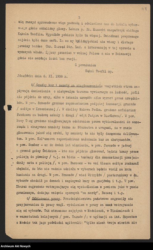 image.from.unit.number "Stronnictwo Ludowe, władze naczelne i okręgowe w Krakowie. Rezolucje, biuletyn strajkowy, materiał, wycinek prasowy"