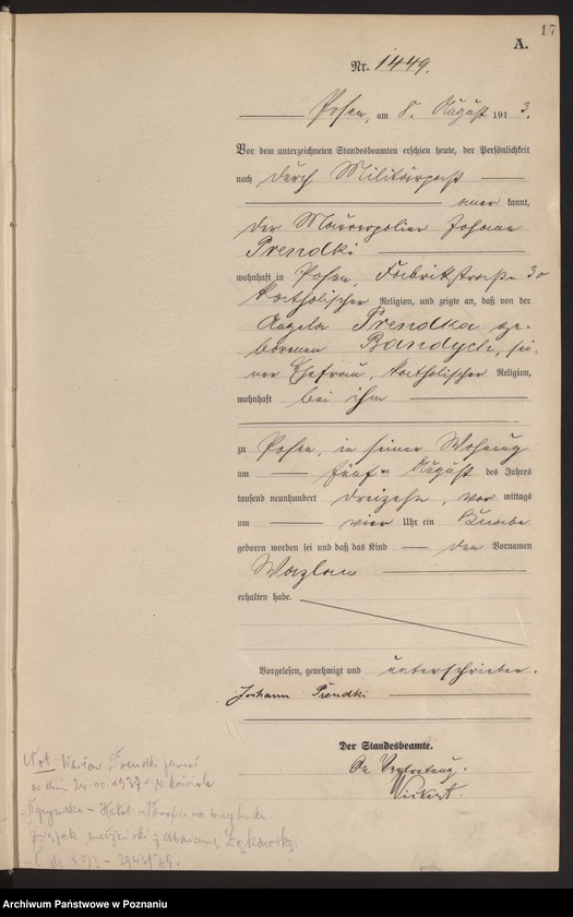 Obraz 20 z jednostki "Księga miejscowa urodzeń tom IV [Rejestr główny urodzeń]"