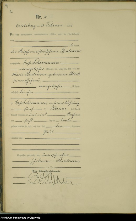 image.from.unit.number "Geburts-Haupt-Register Nr 1 - 85"