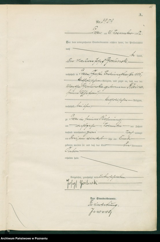 Obraz 14 z jednostki "Księga miejscowa urodzeń t. VIII"