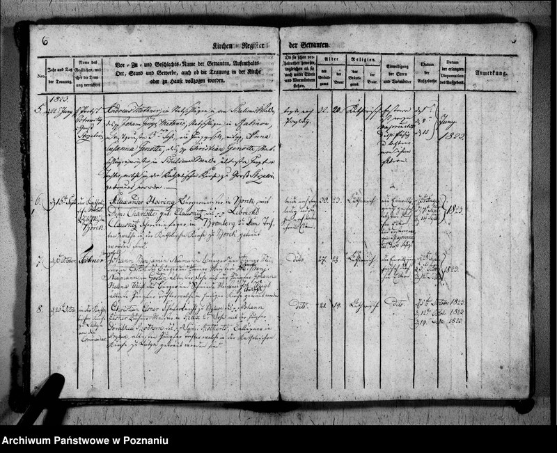 Obraz 9 z jednostki "Register der Getrauten und Verstorbenen"