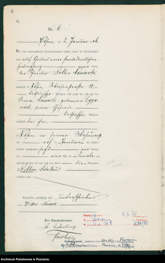 Obraz 8 z jednostki "Księga miejscowa urodzeń tom I"