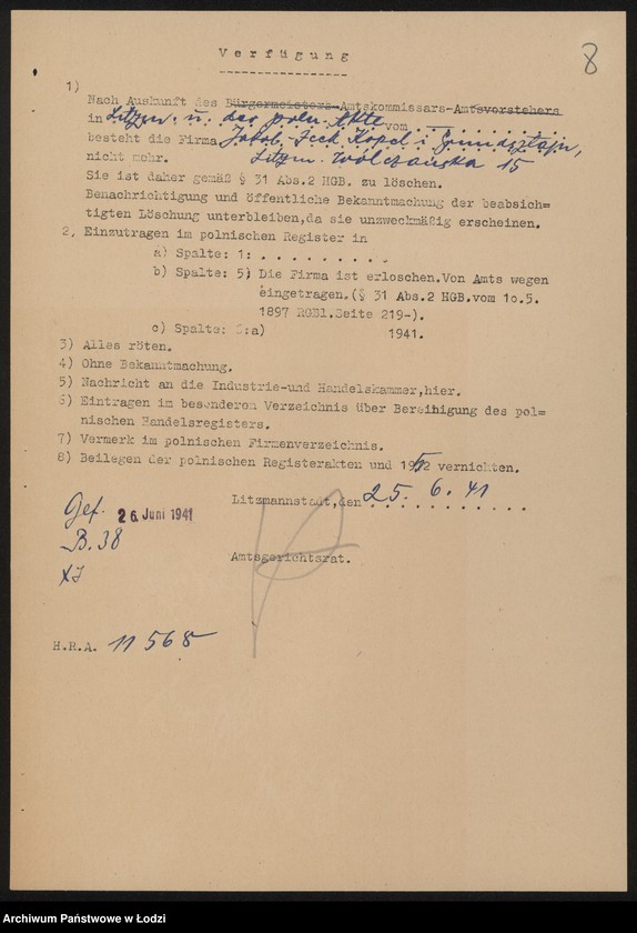 Obraz 10 z jednostki "Jakób Icek Kopel i Grundsztajn- odlewnia metali"