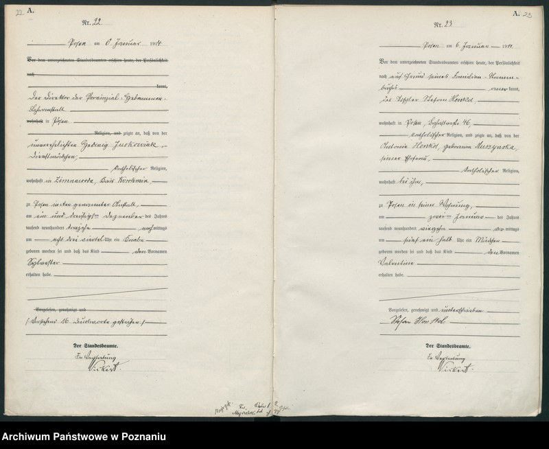 Obraz 14 z jednostki "Księga miejscowa urodzeń tom I [Rejestr główny urodzeń]"