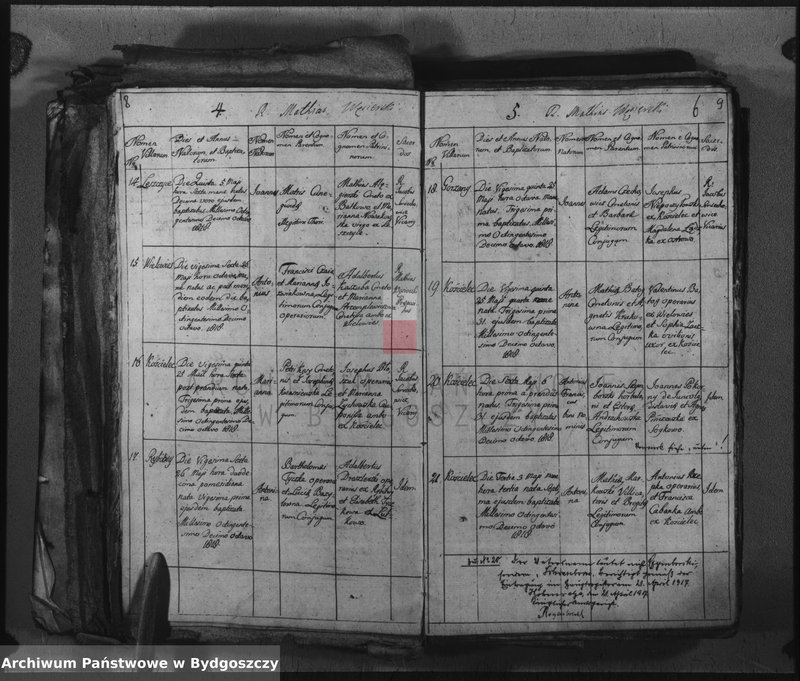 image.from.unit.number "Duplicate der Kirchen Bücher von Kościelec"