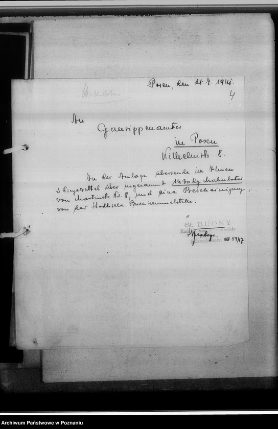 Obraz 8 z jednostki "[Przekazanie Instytutowi Historii Sztuki przy Reichsuniversität w Poznaniu księgozbioru z zakresu historii sztuki]"