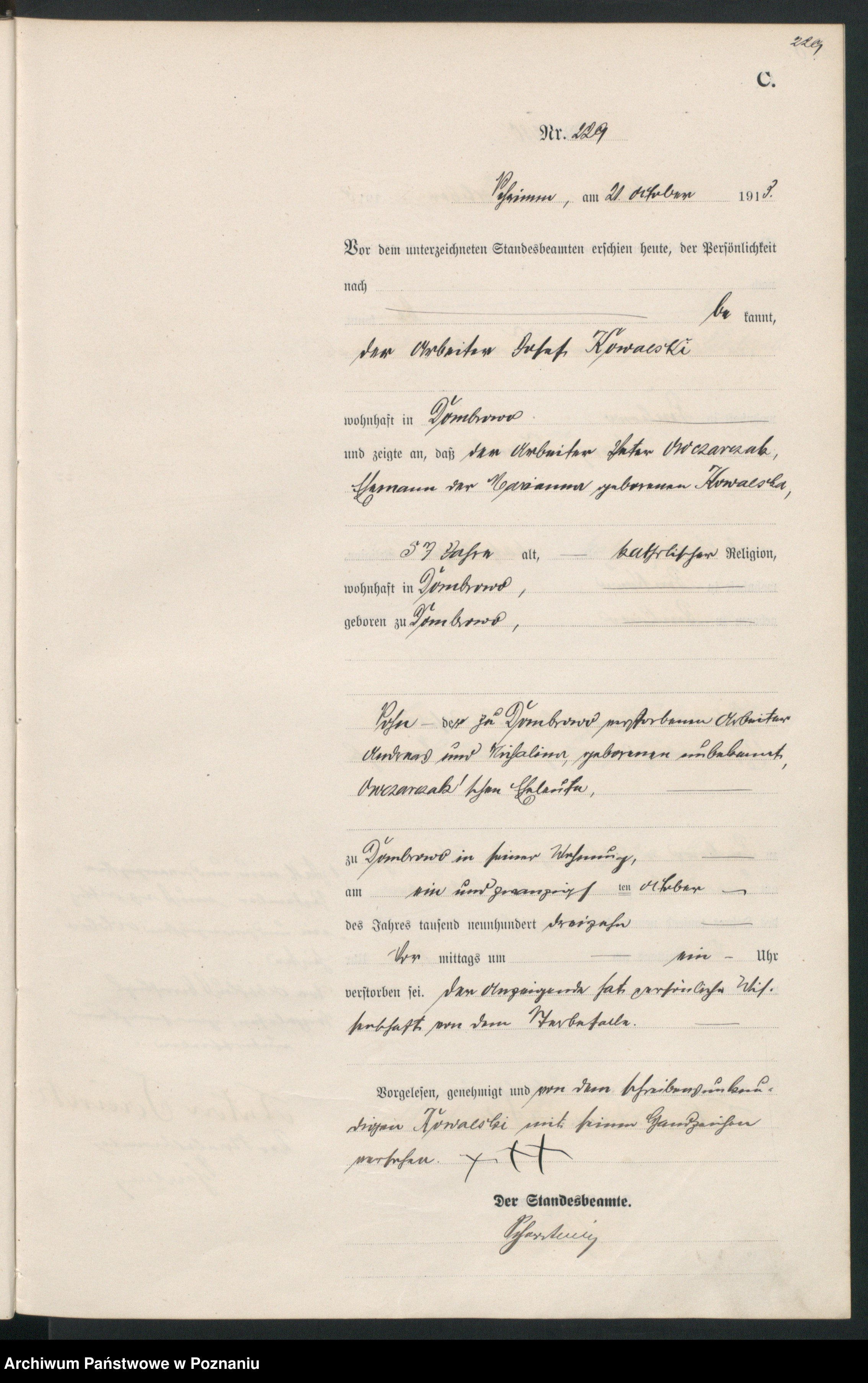 Skan z jednostki: Sterbe-Haupt-Register