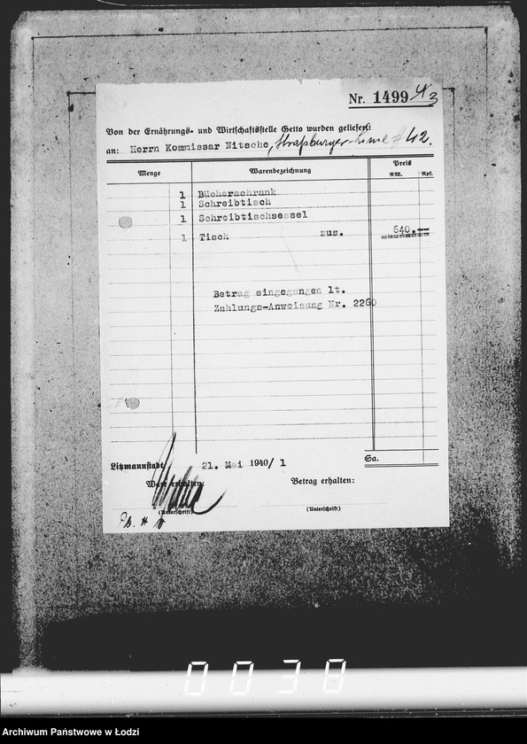 Obraz 7 z jednostki "Konto 00, Kom 1-65 [Zamówienia i rachunki za meble biurowe i sprzęty domowe]"