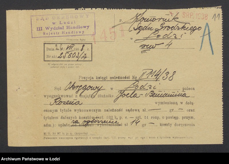 image.from.unit.number "Joel Beniamin Rozen- wyrób towarów włókienniczych"