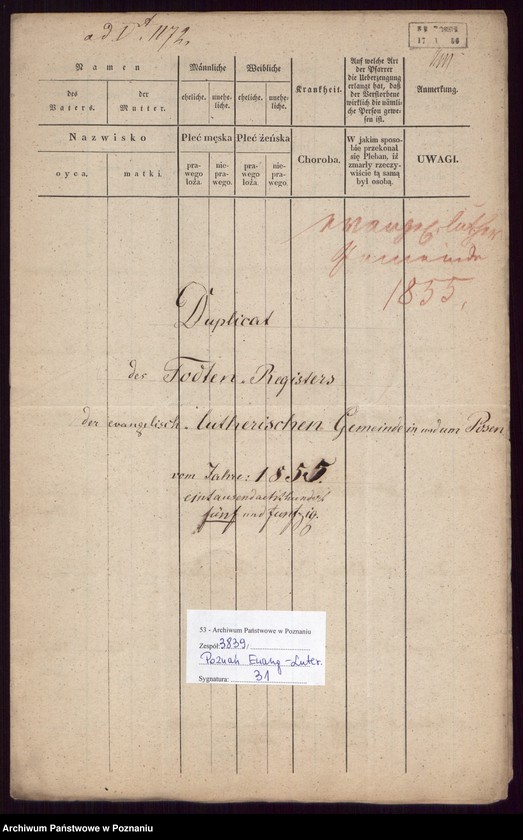 image.from.unit.number "Duplikat des Todtenregisters"