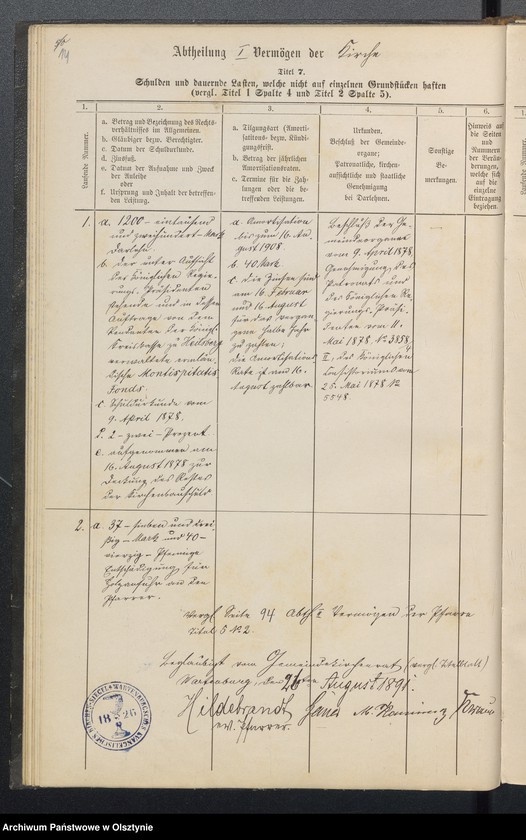 image.from.unit.number "Lagerbuch der evangelischen Kirchengemeinde Wartenburg"