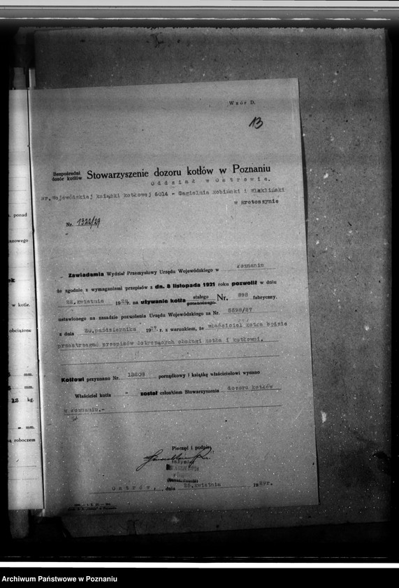 Obraz 17 z jednostki "Cegielnia parowa w Krotoszynie nr woj. kotła 6014"