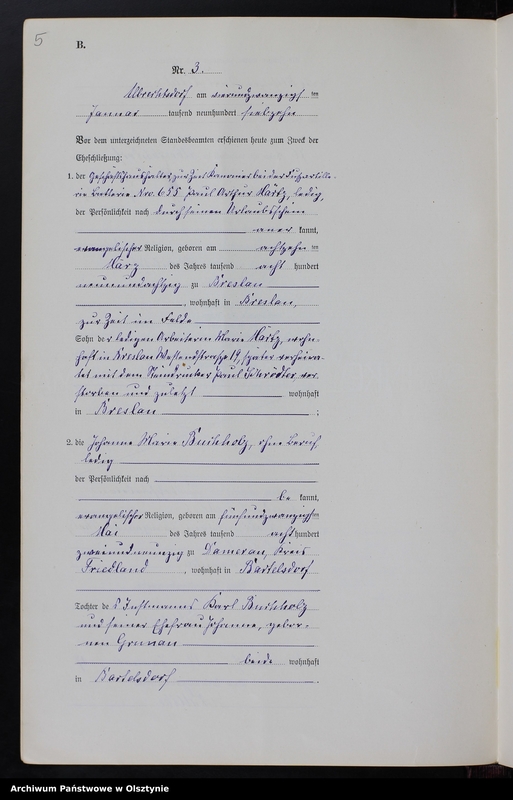 image.from.unit.number "Heiraths-Neben-Register Nr 1 - 9 [ Księga małżeństw - wtóropis ]"