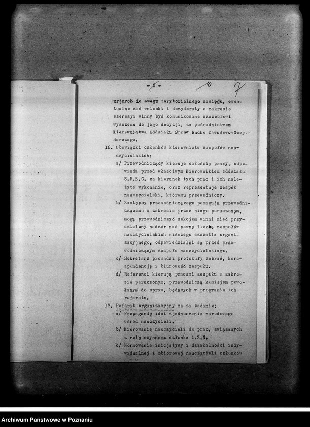 Obraz 10 z jednostki "Pisma okólne, instrukcje oraz korespondencja dotycząca organizacji i zadań zespołów nauczycielskich Obozu Zjednoczenia Narodowego. Listy obecnych na odprawach delegatów w/w sprawie"