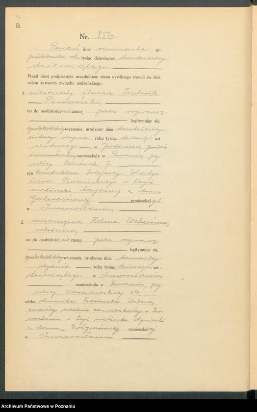 Obraz 18 z jednostki "Księga miejscowa małżeństw tom IV [Rejestr główny małżeństw]"