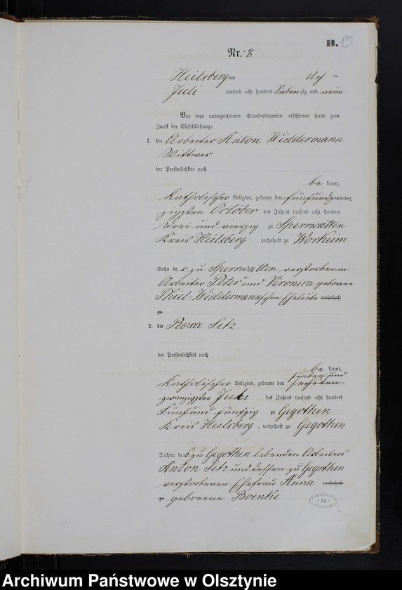 image.from.unit.number "Heiraths-Haupt-Register Nr 1 - 33"