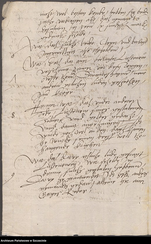 image.from.unit.number "Georg Rhede zu Schwanteshagen [Świętoszewo] contra Laffrenz Lichtenow daselbst wegen des Dorfes Kantreck [Łoźnica]."