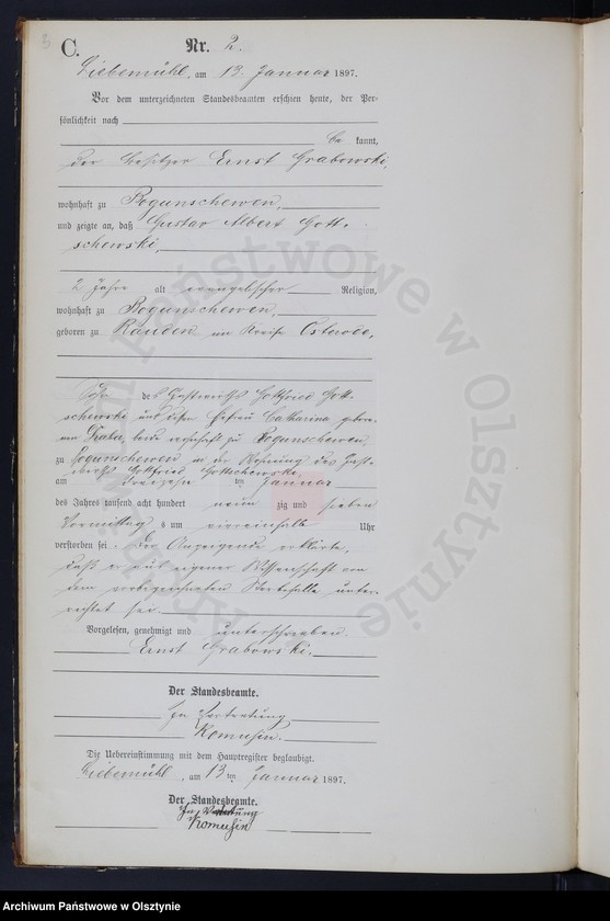 image.from.unit.number "Sterbe-Neben-Register Nr 1 - 98"