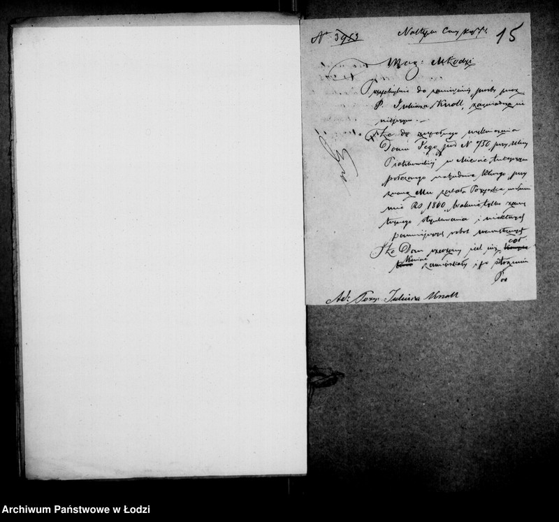 Obraz 15 z jednostki "Akta tyczące się pożyczki bankowej Juliusza Knolla"