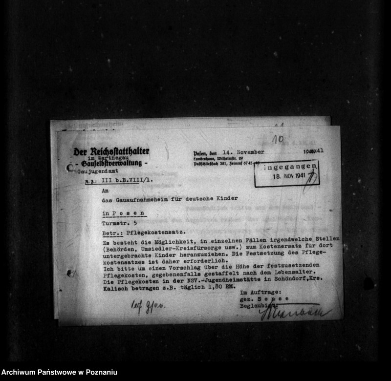 Obraz 14 z jednostki "Schriftwechsel mit Gaujugendamt betreffend ehemalige Heimkinder [Korespondencja w sprawie przyjęcia dzieci oraz ich dalszych losów]."