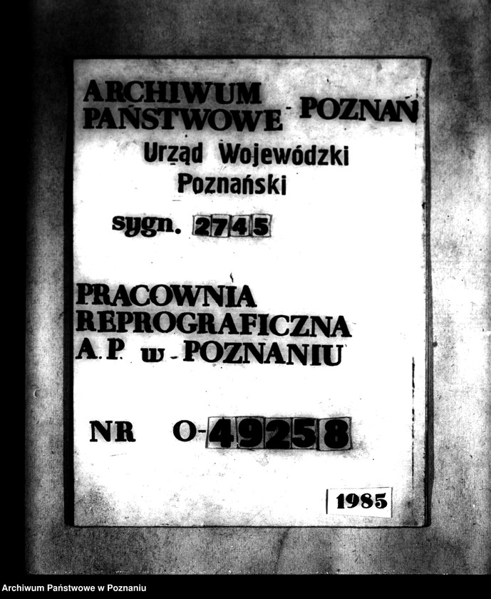 Obraz 1 z jednostki "Tymczasowy rejestr pomiarowo-parcelacyjny majątku Duszniki powiatu szamotulskiego"