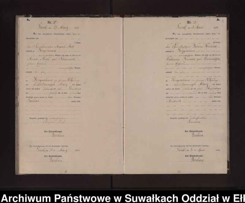 image.from.unit.number "Geburts-Neben-Register des Preussischen Standes-Amtes Gneist Kreis Loetzen"