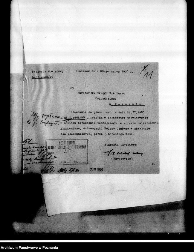 Obraz 14 z jednostki "[Dzieci upośledzone- skierowanie na naukę do zakładów specjalnych]"