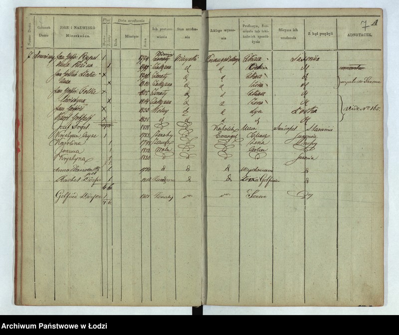 Obraz 8 z jednostki "[Księga ludności stałej Osada tkacka Łódka nr 1-168] "