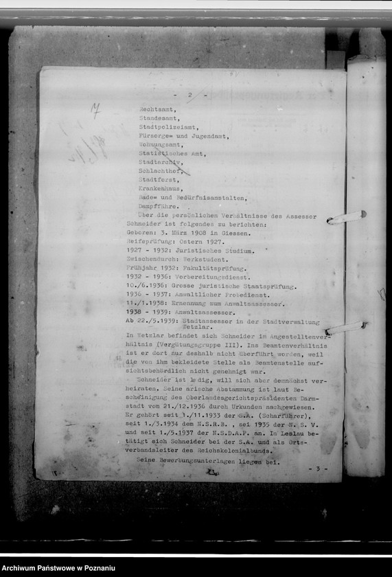 image.from.unit.number "Berufung des Assessors Schneider in Hohensalza - Inowrocław, zum 3. Beigeordneten- Stadtrechtsrat"