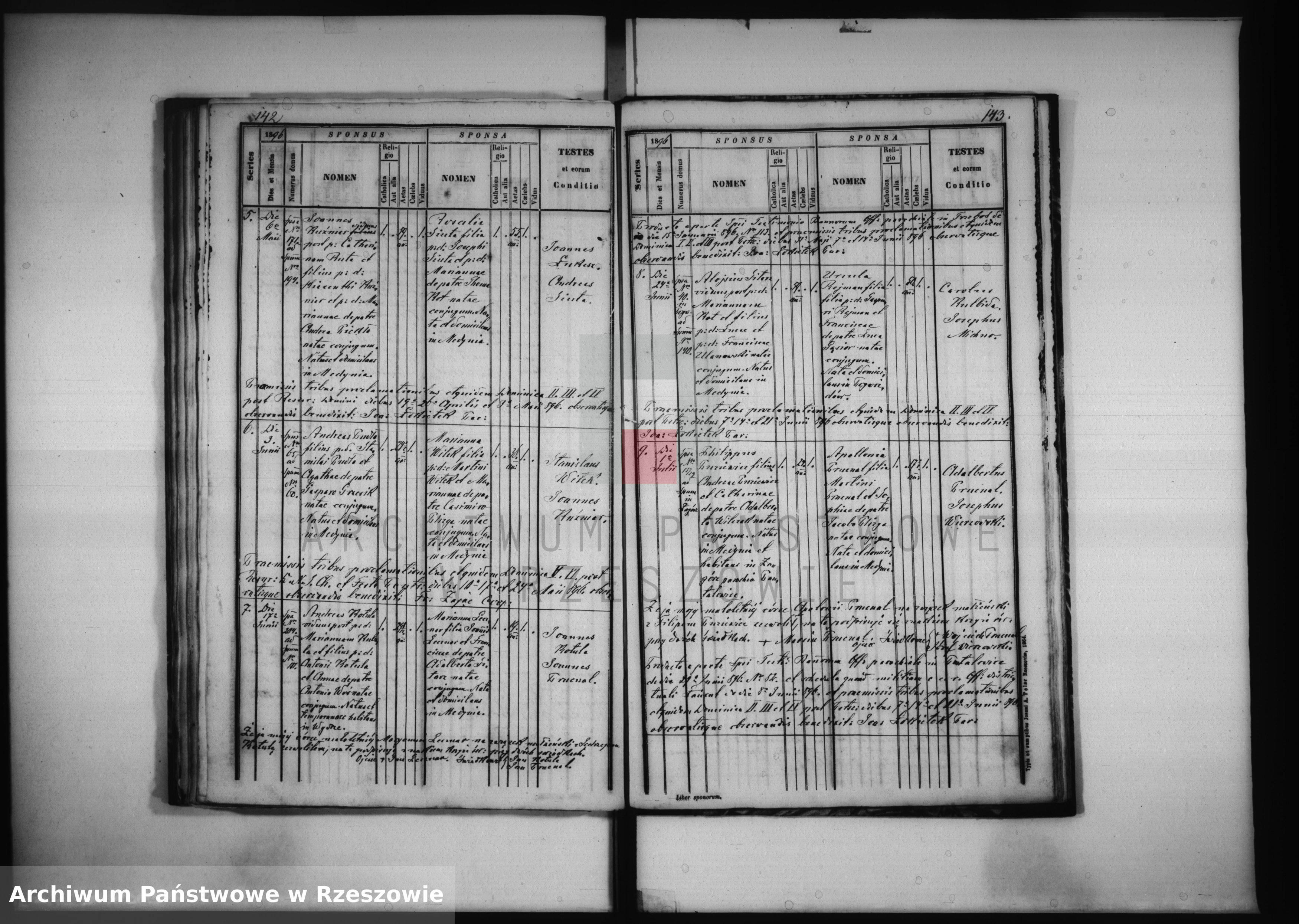 Skan z jednostki: Księga małżeństw Medynia Głogowska i Medynia Łańcucka