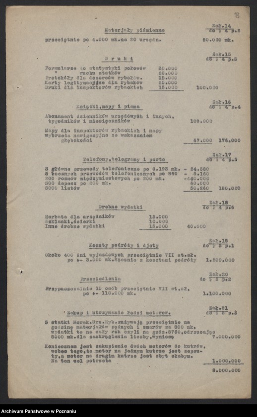 Obraz 15 z jednostki "[Zarząd Rybołówstwa] - sprawy budżetowe"