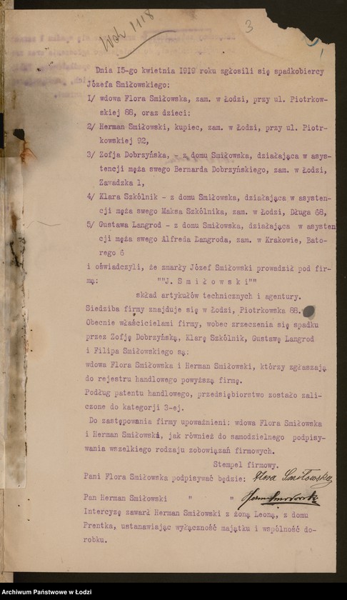 Obraz 5 z jednostki "Józef Śmigłowski- skład artykułów technicznych i agentura"