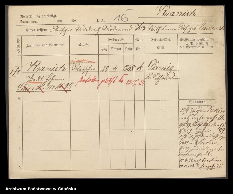 image.from.unit.number "Karty meldunkowe: Kranich - Kraski"