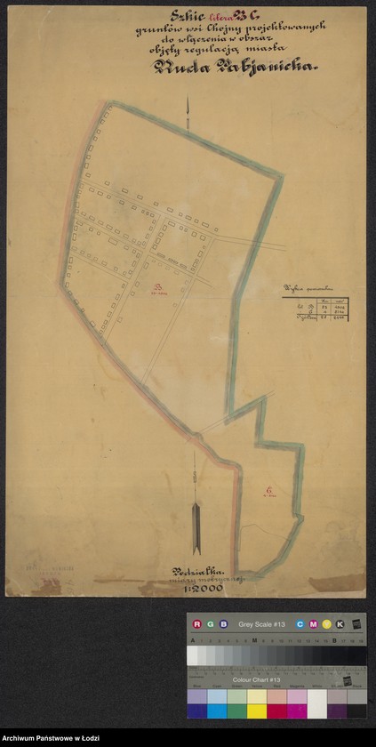Obraz 1 z jednostki "Szkic litera BC gruntów wsi Chojny projektowanych do włączenia w obszar objęty regulacją miasta Ruda Pabianicka"