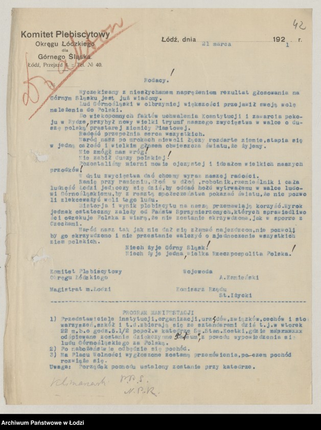 image.from.collection.number "Łódź dla Śląska. W 105. rocznicę plebiscytu z 20 marca 1921 r.111"