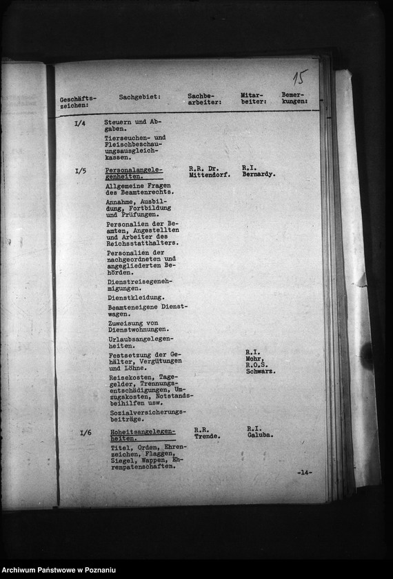 Obraz 19 z jednostki "Geschäftsverteilungsplan (urzędu namiestnika)"