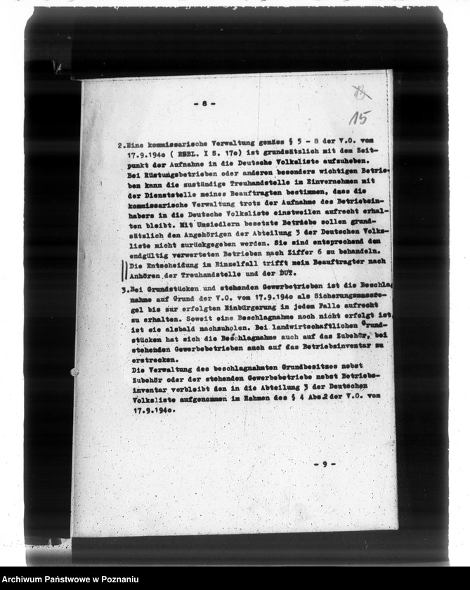 Obraz 19 z jednostki "Zarządzenia i korespondencja władz w sprawie niemieckiej listy narodowej"