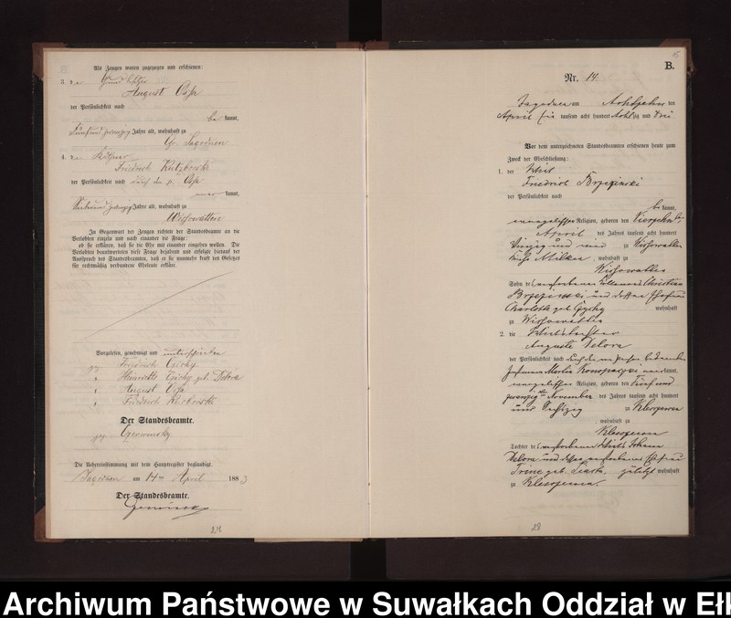 image.from.unit.number "Heiraths-Neben-Register des Preussischen Standes-Amtes Rydzewen Kreis Loetzen"