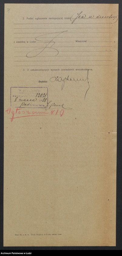 Obraz 9 z jednostki "Henryk Piszke i s-ka – sprzedaż towarów odzianych i pończoch"