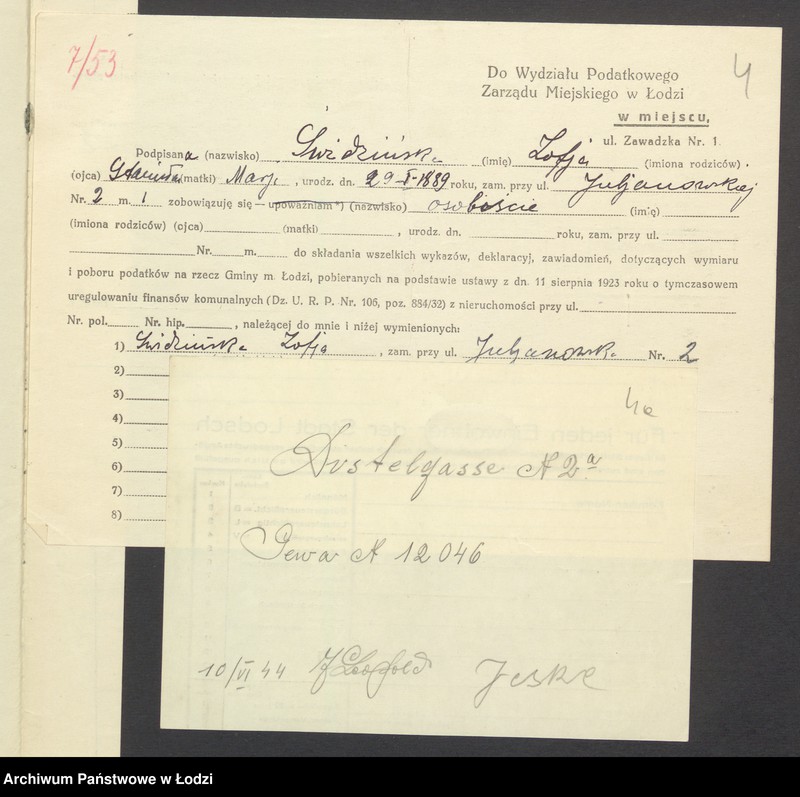 image.from.unit.number "Księga inwentarzowa nieruchomości m. Łodzi ul. Julianowska"