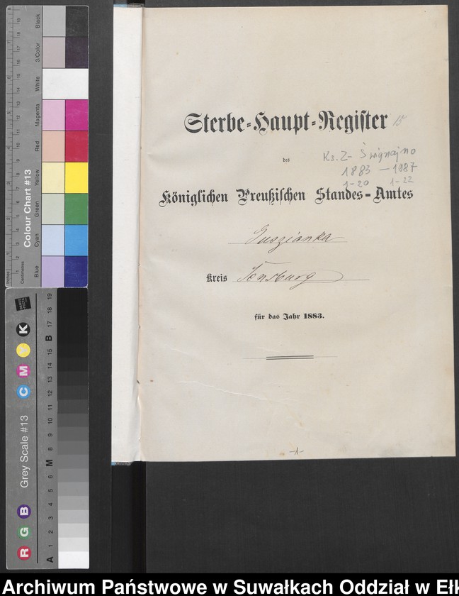 image.from.unit.number "Sterbe-Haupt-Register des Königlichen Preussischen Standes-Amtes Guszianka Kreis Sensburg"
