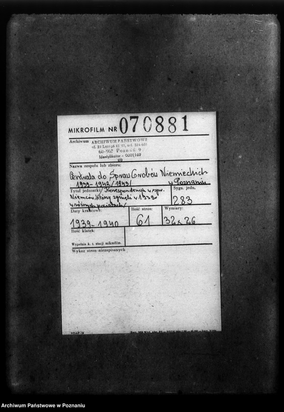 Obraz 2 z jednostki "Korespondencja w sprawie Niemców, którzy zginęli w 1939 roku w różnych powiatach"