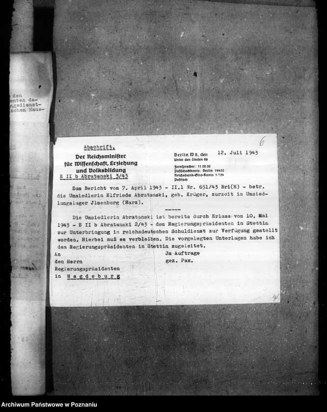 Obraz 10 z jednostki "Abordnung, Versetzung und Aufhebung der Abordnung der Lehrer"